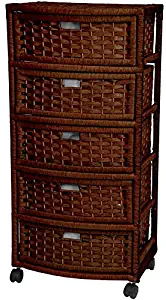 Oriental Furniture 37" Natural Fiber Chest of Drawers - Mocha