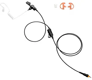 Single Wire Earpiece for Motorola On-Site Radios CLP1010 CLP1040 CLP1060, in-Line PTT/Mic, Reinforced Cable, Acoustic Tube Surveillance Headset, Replacement of HKLN4487 & HKLN4603