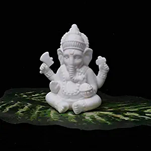 Miniature Ganesha Series Home Decor Buddha Statues Figurines Ceramic Decoration Purple Sand White Porcelain Elephant Buddha (Dark Khaki)