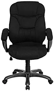 Flash Furniture High Back Black Microfiber Contemporary Executive Swivel Ergonomic Office Chair with Arms