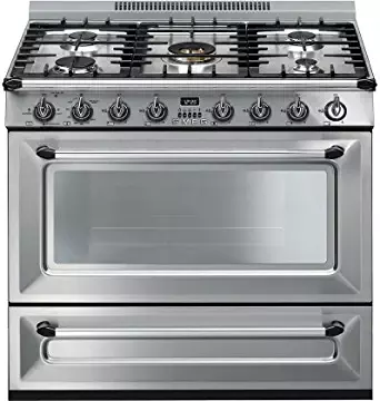 Smeg TRU36GGX 36" Victoria Series Gas Freestanding Range with 5 Burners, in Stainless Steel