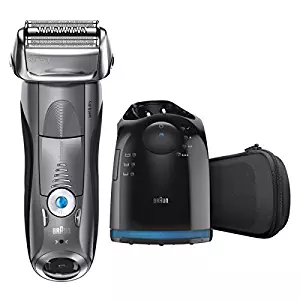 Braun Series 7 7865cc Electric Razor for Men, Rechargeable and Cordless Electric Shaver, Wet & Dry Foil Shaver, Grey, with Clean&Charge Station and Travel Case