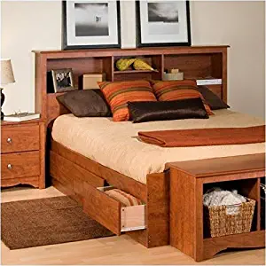 BOWERY HILL Full Queen Bookcase Headboard in Cherry