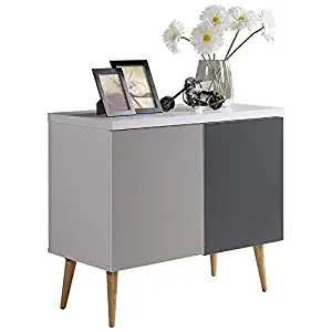 Pemberly Row Entry Way Accent Table in White Gray