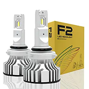 Alla Lighting D-CR F2 Newest Version 9000 Lumens Extremely Super Bright Cool White High Power SUPER Mini Low Beam LED Headlight Bulb All-in-One Conversion Kits Headlamps Bulbs Lamps (9006 / HB4)