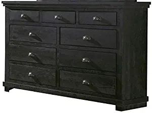 Progressive Furniture Willow Drawer Dresser, 64" x 18" x 42", Black