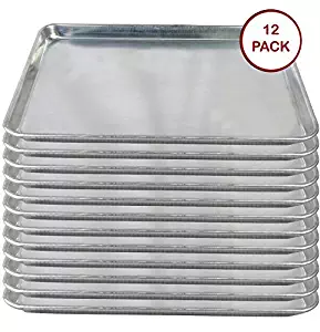 Tiger Chef Full Size Aluminum Sheet Pan - Commercial Bakery Equipment Cake Pans - NSF Approved 1 Dozen (12, 18" x 26" Full Size)