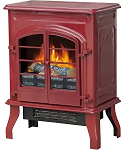 Decor-Flame Electric Stove Heater, Glossy Red