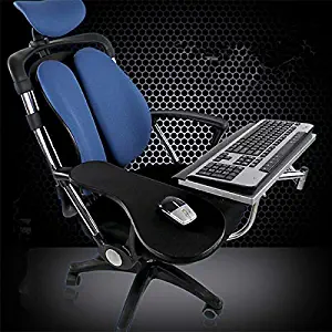 Magichold Ergonomic laptop/keyboard/mouse stand-mount for workstation/video gaming/etc (can be installed to your chair column or any round bar with max 1.96 inch diagonal thickness,