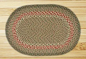 Earth Rugs Rug, 5 x 8', Green/Burgundy