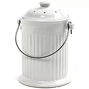 Norpro 93 1 Gallon Ceramic Compost Keeper, White