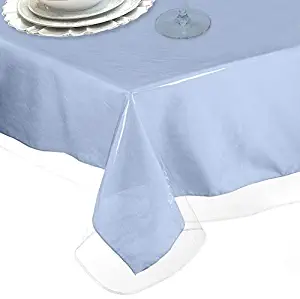 LAMINET Heavy-Duty Deluxe Crystal Clear Vinyl Tablecloth Protector 60" x 90" - Oblong