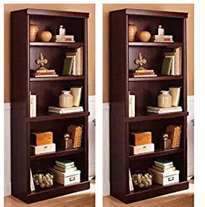 Better Homes and Gardens Ashwood Road 5-Shelf Bookcase Cherry, Set of 2 + Furniture Polish