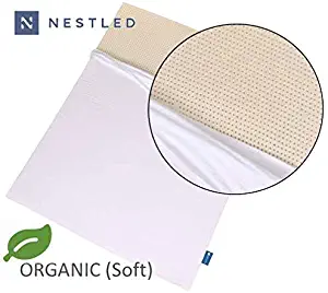 Organic 100% Natural Latex Mattress Topper - Soft Firmness - 2 Inch - Queen Size - Organic Cotton Cover Included - GOLS & GOTS Certified.