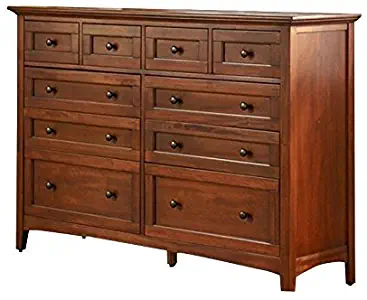 A-America Westlake 10 Drawer Master Dresser, Cherry Brown Finish