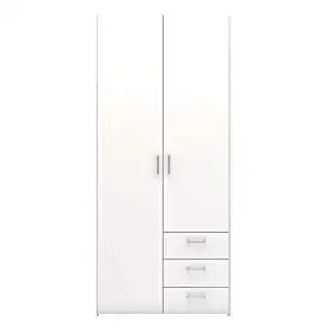 Tvilum Space Wardrobe with 2 Doors and 3 Drawers, White