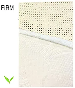 OrganicTextiles 100% Organic Latex Mattress Topper, Queen Size, 2" Inch |Firm| GOLS Certified with Strong Premium Organic Cotton Cover Protector