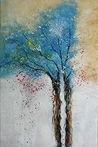 Wieco Art Tree of Life Pure Hand-Painted Paintings on Canvas Abstract Canvas Wall Art for Living Room Bedroom Wall Decor Modern Contemporary Artwork for Home Decorations and Office Decor AB1129-6090