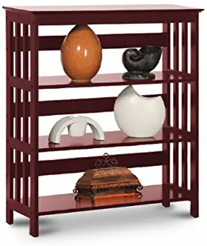 Legacy Decor 3 Tier Mission Style Bookshelves Bookcase Wood Cherry Finish