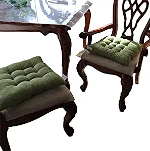 OctoRose Set of 2 Soft Micro Suede Dining Chair Cushion Pads (17x17, SageGreen)