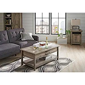 Better Homes and Gardens Modern Farmhouse Top lifts up and forward Coffee Table, Rustic Gray Finish