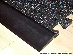 Ironcompany RB Rubber Black Beveled Rubber Flooring Edge Reducer - 12' Transition Strip for use with 3/8" Thick Rubber Flooring