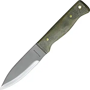 Condor Tool & Knife 60005 Blasted Satin Blade with Micarta Handle Bushlore Camp Knife and Leather Sheath, 4-5/16-Inch