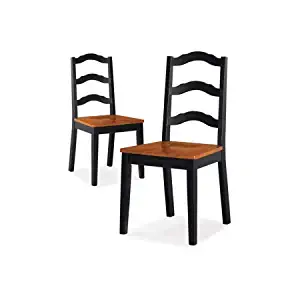 Better Homes and Gardens Autumn Lane Ladder Back Dining Chairs, Set of 2, Black