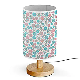 ARTSYLAMP - Wood Base Decoration Desk Table Bedside Light Lamp [ Folk Art Flowers Swedish ]