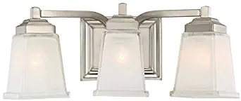 Elloree 3-Light 6.75-in Brushed Nickel Square Vanity Light