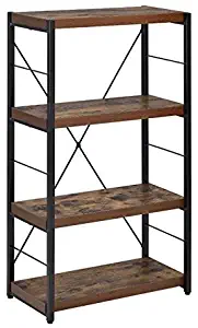 Bowery Hill 4 Shelf Bookcase in Weathered Oak