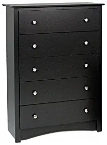 Black Sonoma 5 Drawer Chest (Renewed)