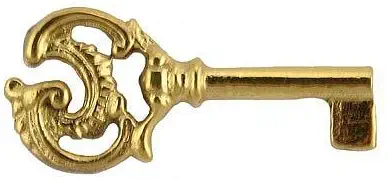 Solid Brass Hollow Barrel Skeleton Key Blank for Cabinet Doors, Dresser Drawers, Grandfather Clocks - Antique, Vintage, Old Furniture | SKB