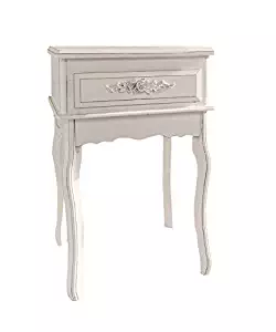 White Night Stand End table WoodAntique Shabby Chic Wood Console for Bedroom Indoor Living Room