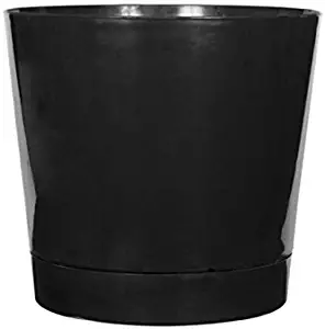 Full Depth Round Cylinder Pot, Black, 10-Inch