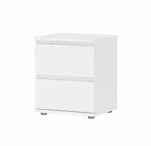 Tvilum Aurora 2 Drawer Nightstand, White