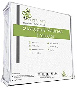 One's Own Mattress Protector, Renewable Organic Tencel Eucalyptus Fiber Top, TPU Waterproofing, Hypoallergenic, Five-Sided, White, (Twin)