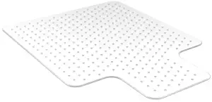 Office Chair Mat Heavy Duty Carpet Floor Protector Under Computer Desk Sturdy Studded Clear Polycarbonate Plastic Beveled Edges Low Pile Large 36" X 48" Thick 1/8" with Lip Shipped Flat