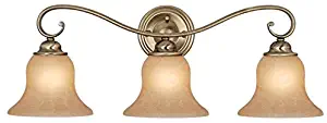 Vaxcel USA VL35473AC Monrovia 3 Light Bathroom Vanity Lighting Fixture in Brass, Glass