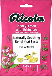 Ricola HoneyLemon with Echinacea Cough Suppressant Throat Drops, 19 Drops