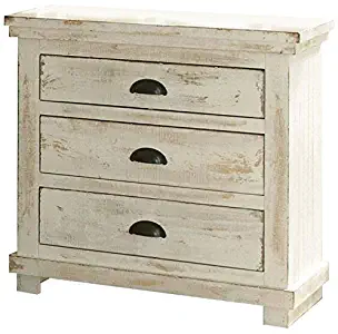 Progressive Furniture Willow Nightstand, Distressed White, 32" x 17" x 31"