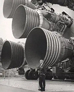 New 8x10 Photo: Wernher von Braun with Engines of Saturn V