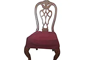 OctoRose Classic Micro Suede Set of Two Chair Covers Chair Seat Covers,Chair Protector (Wine)