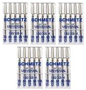 25 Schmetz Assorted Universal Sewing Machine Needles 130/705H 15x1H Sizes 70/10, 80/12, 90/14, 100/16