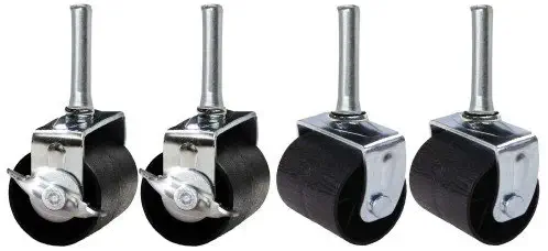 King's Brand Heavy Duty Caster Wheels for Bed Frame ~Set of 4~ (2 Locking & 2 None Locking)