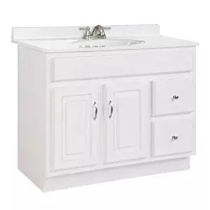 Design House 541052 Concord Ready-To-Assemble 2 Door/2 Drawer Vanity, White, 36-Inch by 21-Inch