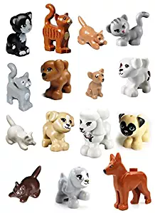 LEGO 15 pcs FRIENDS CAT DOG LOT Kitten Puppy Pet Animal Minifig Figure boy girl