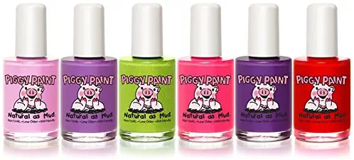 Piggy Paint - 100% Non-Toxic Girls Nail Polish, Safe, Chemical Free, Low Odor for Kids - 6 Polish Gift Set - Loud & Proud