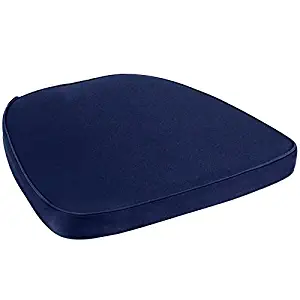 Yanel Blue Chair Pad | Seat Padded Cushion |Polycore Thread Soft Fabric, Straps and Removable Zippered Cover