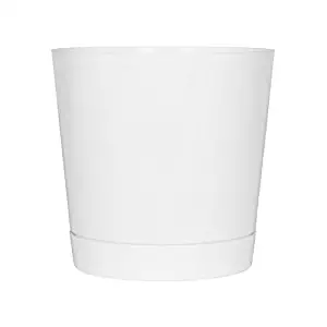 Full Depth Round Cylinder Pot, White, 12-Inch